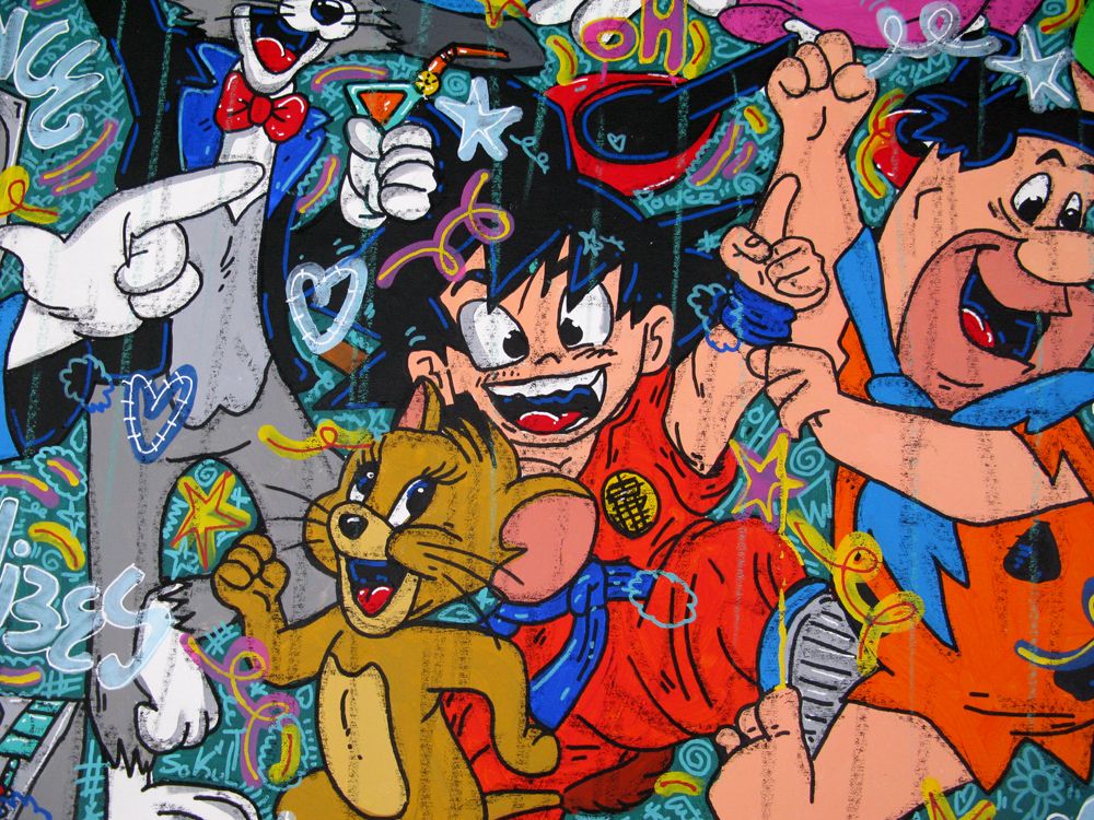 Tableau de RICO SAB a pour titre  Pump up the volume style street pop art, street art dim : RICO SABprix:2200