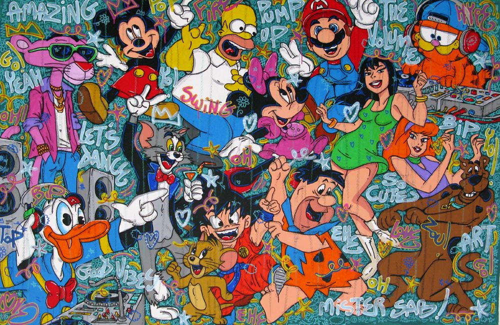 Tableau de RICO SAB a pour titre  Pump up the volume style street pop art, street art dim : RICO SABprix:2200