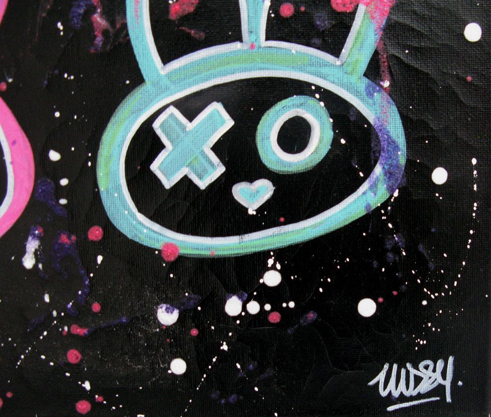 Tableau de LUSSY a pour titre  rabbbit 6 style graffiti, street pop art dim : LUSSYprix:180