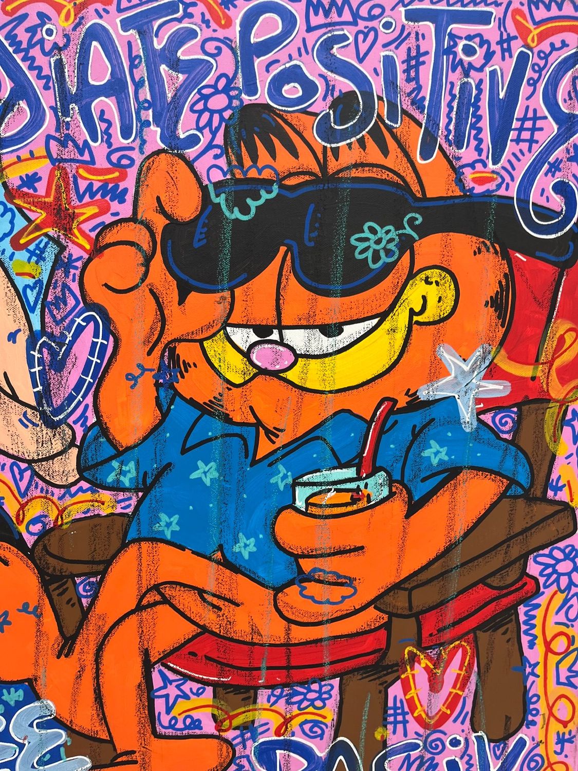 Tableau de RICO SAB a pour titre  Radiate Positive style street pop art, street art dim : RICO SABprix:950