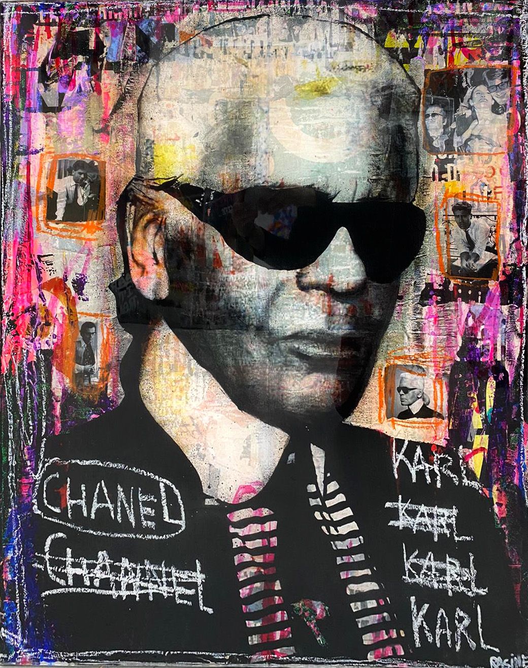 Tableau de THIERRY RASINE a pour titre  Karl and Chanel style street pop art dim : THIERRY RASINEprix:1000