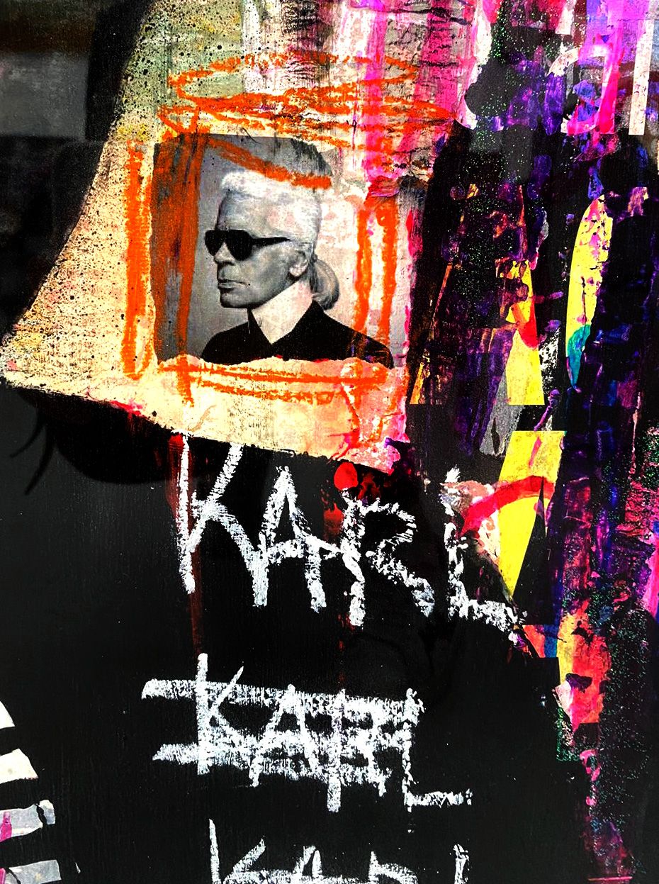 Tableau de THIERRY RASINE a pour titre  Karl and Chanel style street pop art dim : THIERRY RASINEprix:1000