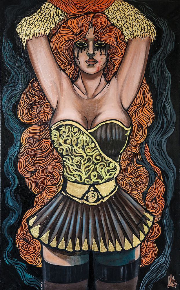 Editions d'art de Carlos Olmo a pour titre  Red witch style figuratif dim : Carlos Olmoprix:1500