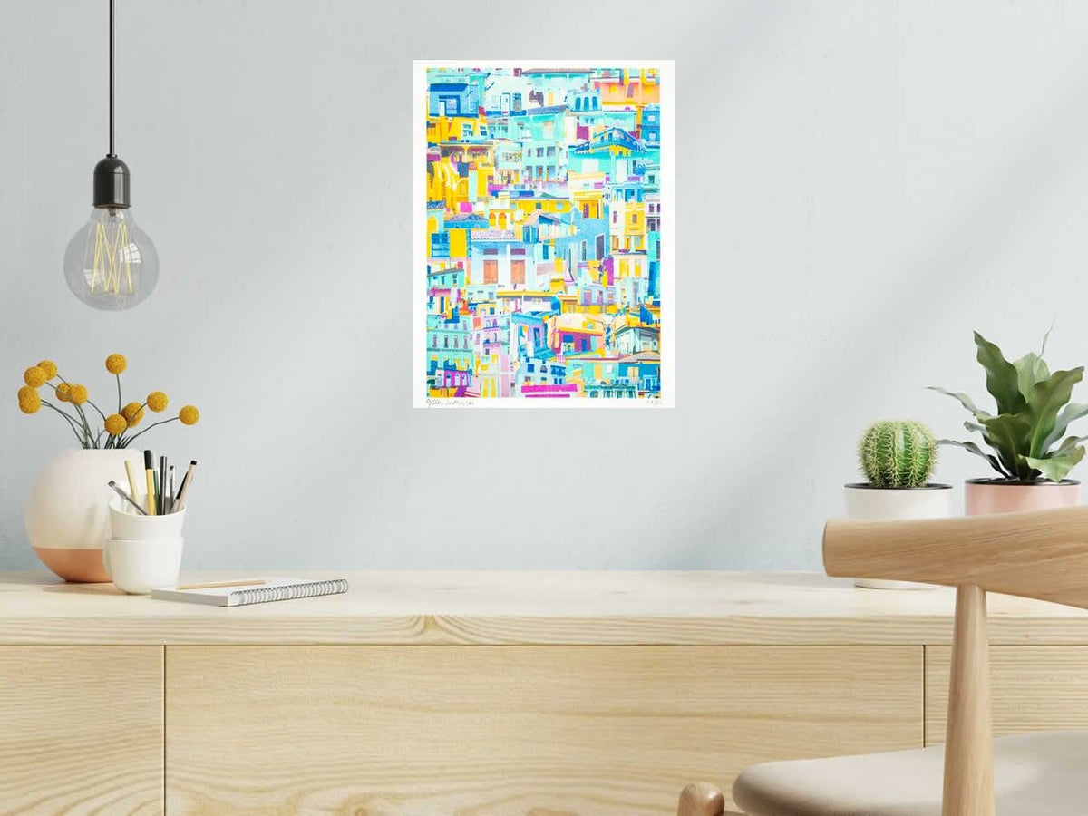 Risographie CUBA de GILLES INVERNIZZI dans un intérieur – 30 × 40 cm