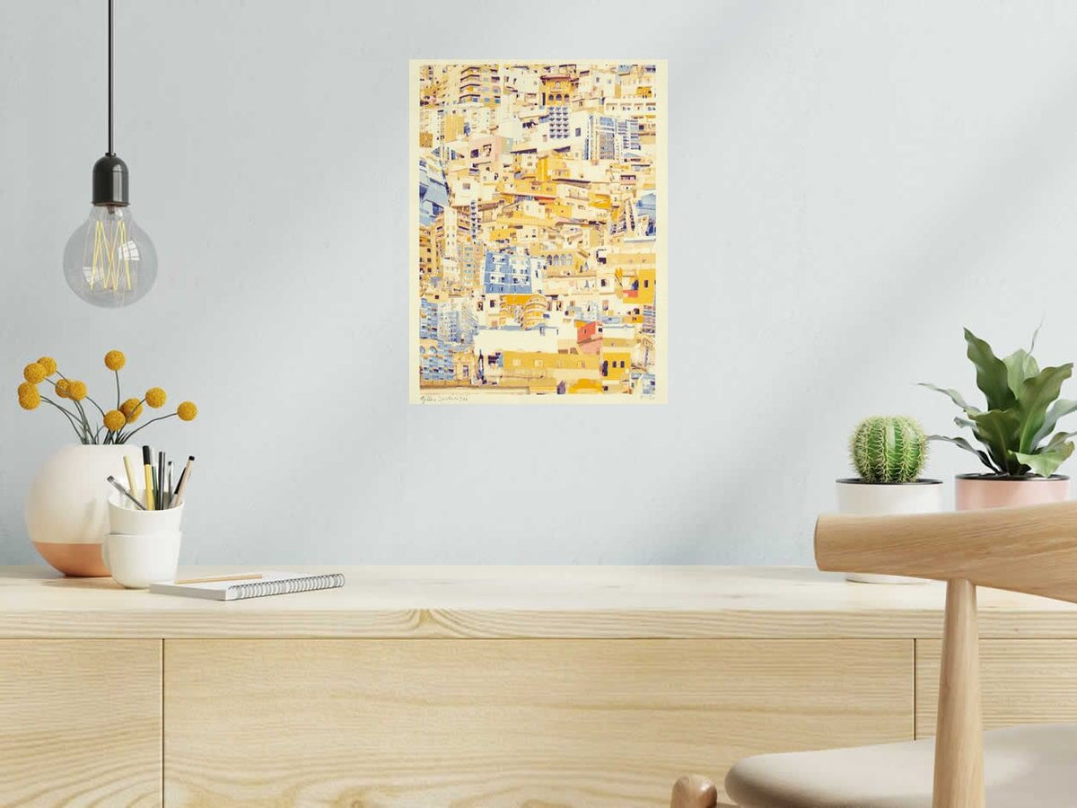 Risographie TRIPOLI (LIBAN) de GILLES INVERNIZZI dans un intérieur – 30 × 40 cm
