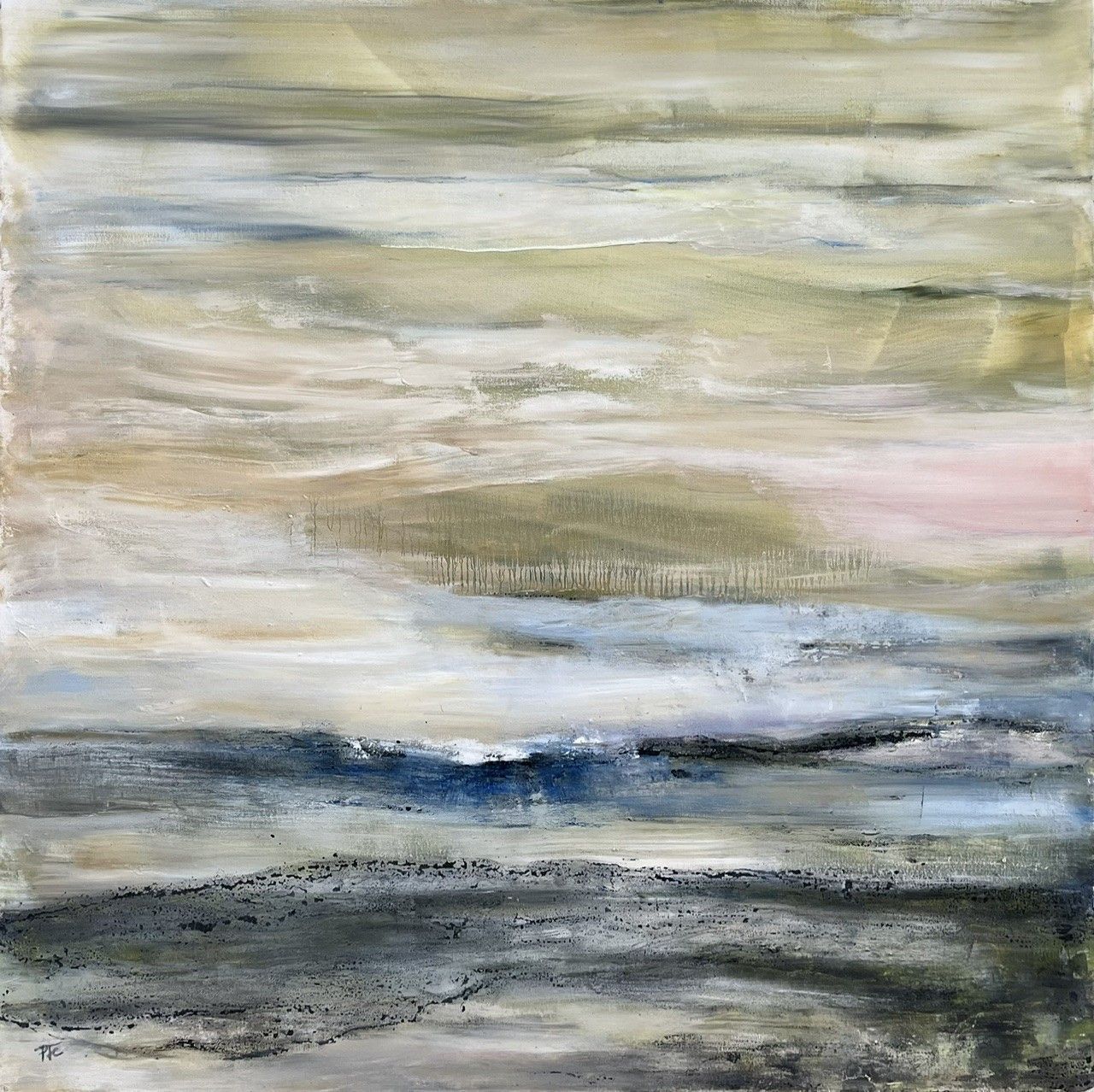 Tableau de PASCALE JACQUEMOND a pour titre  Sables blancs style abstrait dim : PASCALE JACQUEMONDprix:850