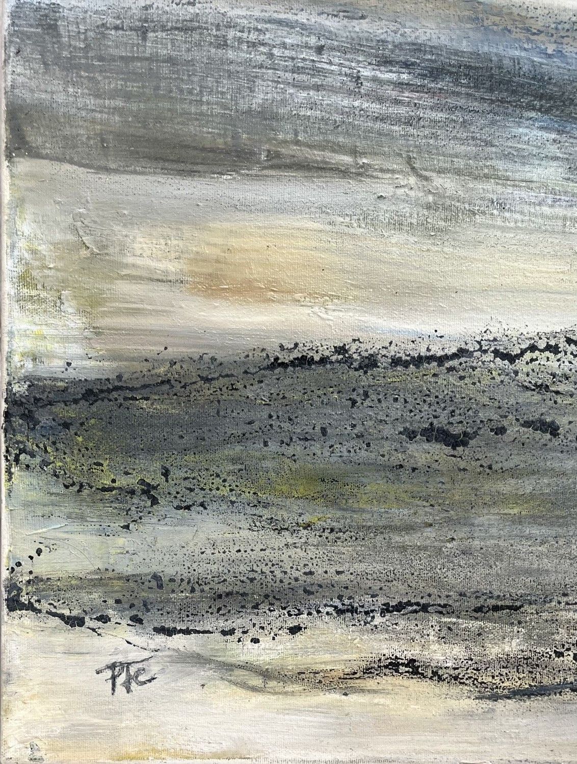 Tableau de PASCALE JACQUEMOND a pour titre  Sables blancs style abstrait dim : PASCALE JACQUEMONDprix:850
