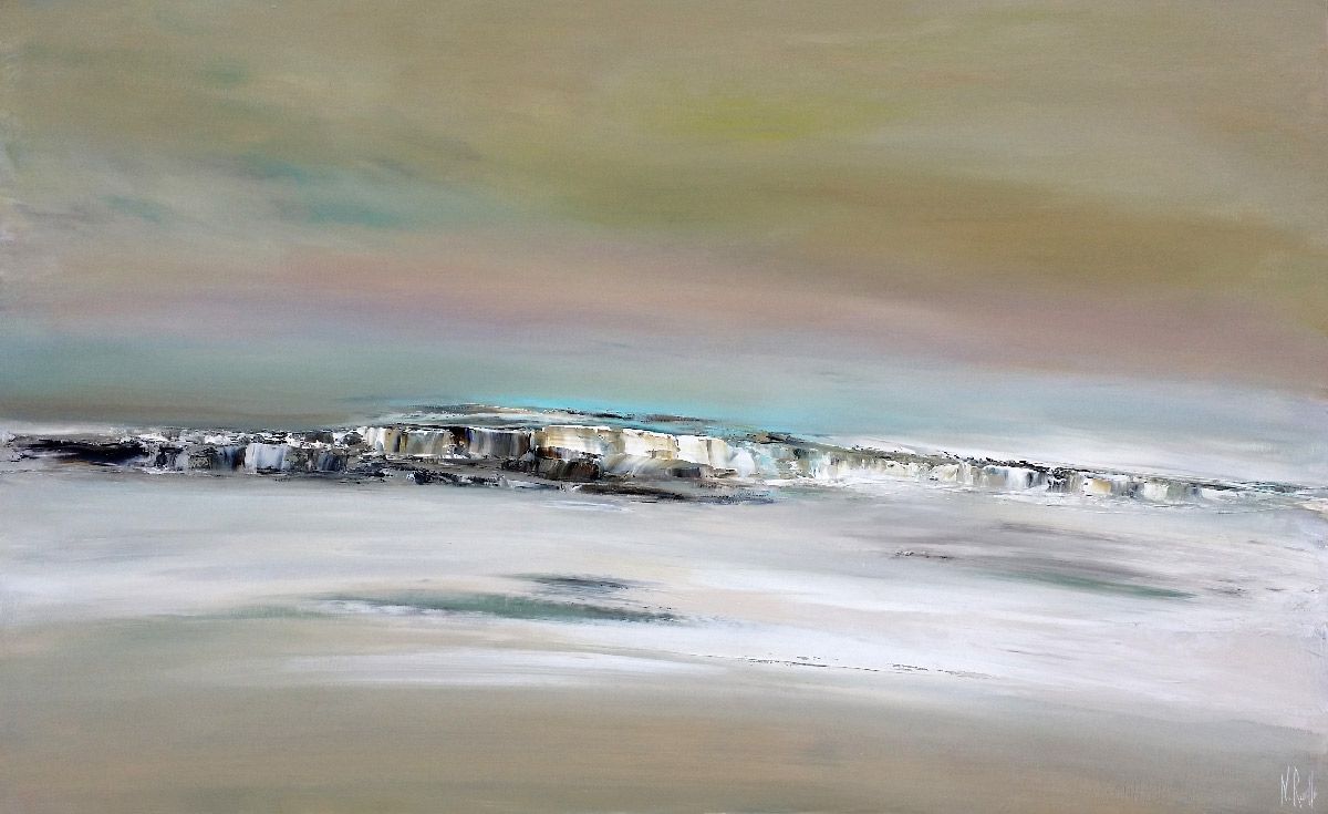 Tableau de RUELLE NICOLAS a pour titre  RIVAGES style abstrait dim : RUELLE NICOLASprix:1200