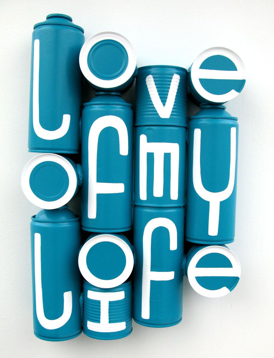 Sculpture graffiti petit format blanc et vert Love of my life – ME LATA – 27 × 42 cm