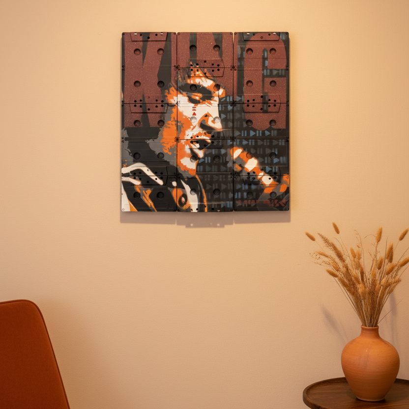 Sculpture Hound Dog - Elvis Presley de MR MELODY dans un intérieur – 30 × 32 cm