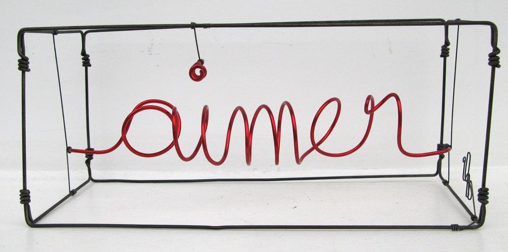 Sculpture petit format rouge AIMER ROUGE – JPHI – 31 × 13 cm