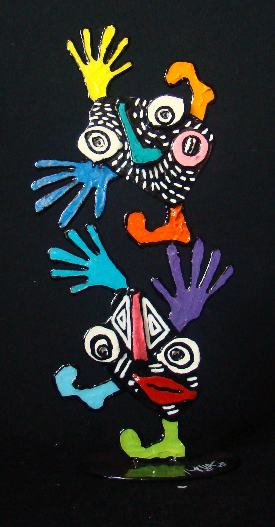 Sculpture pop art petit format Michadettes multicolors – MICHADU – 43 × 25 cm