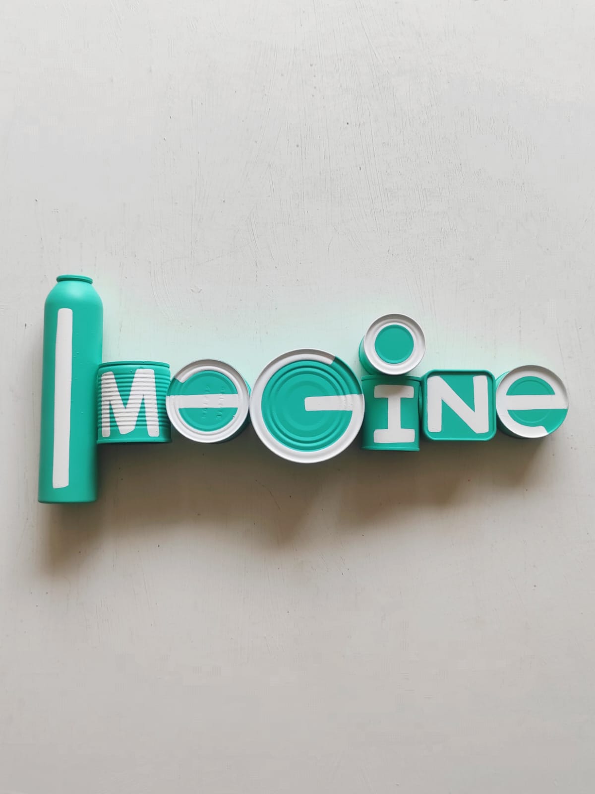 Sculpture street art petit format Imagine – ME LATA – 50 × 21 cm