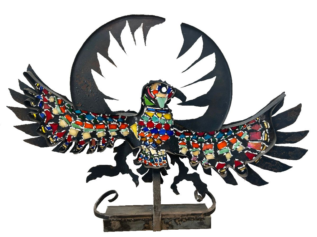 Sculpture de EMER a pour titre  Oiseau métal style graphique dim : EMERprix:1400