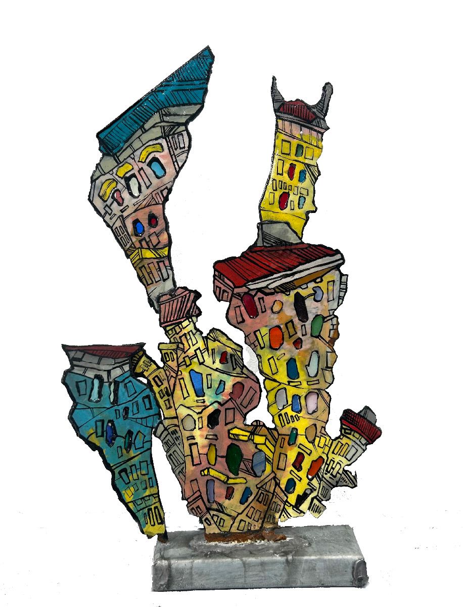 Sculpture de EMER a pour titre  Ville style graphique dim : EMERprix:280