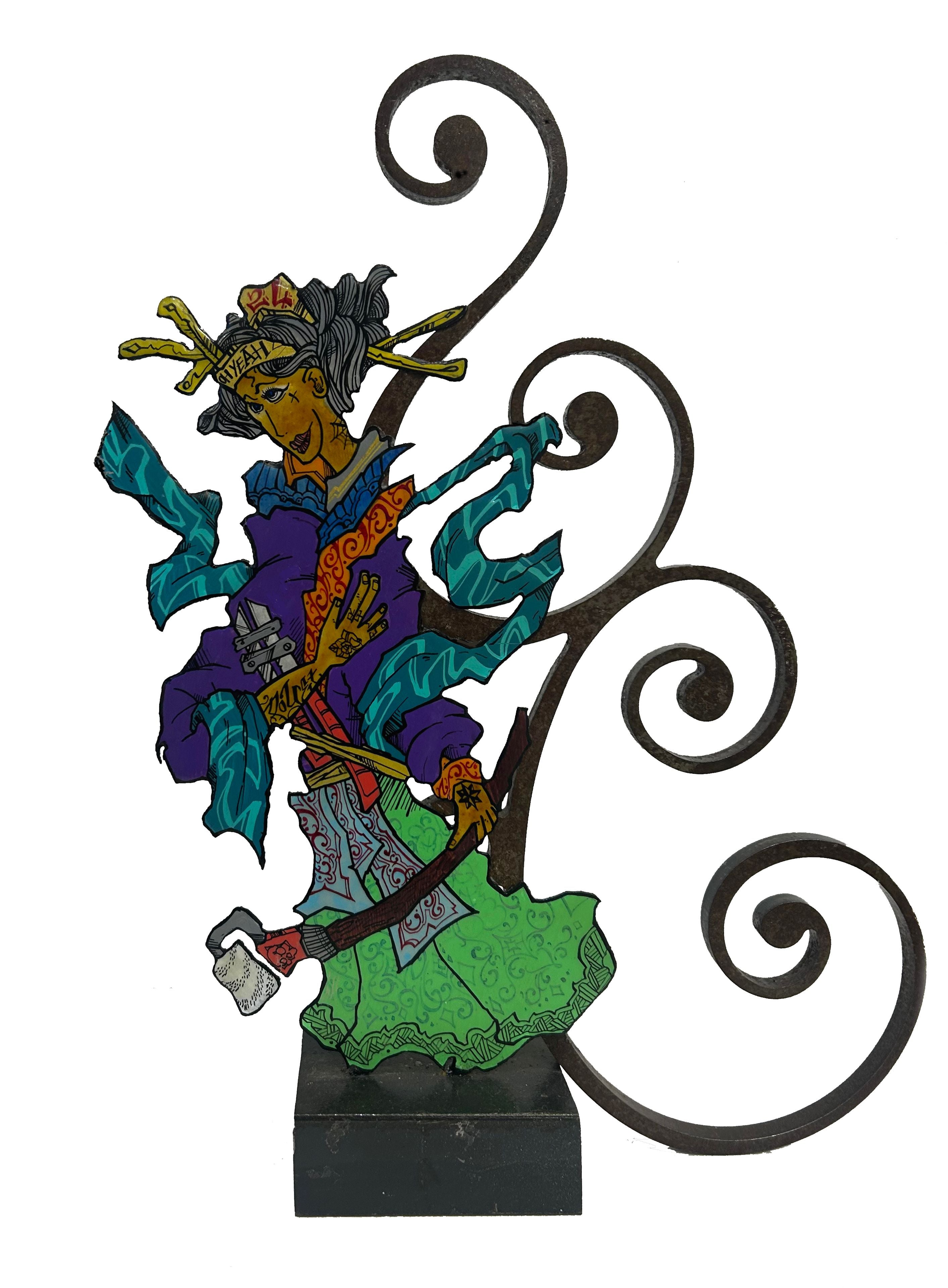 Sculpture de EMER a pour titre  Dame oh yeah style graphique dim : EMERprix:260