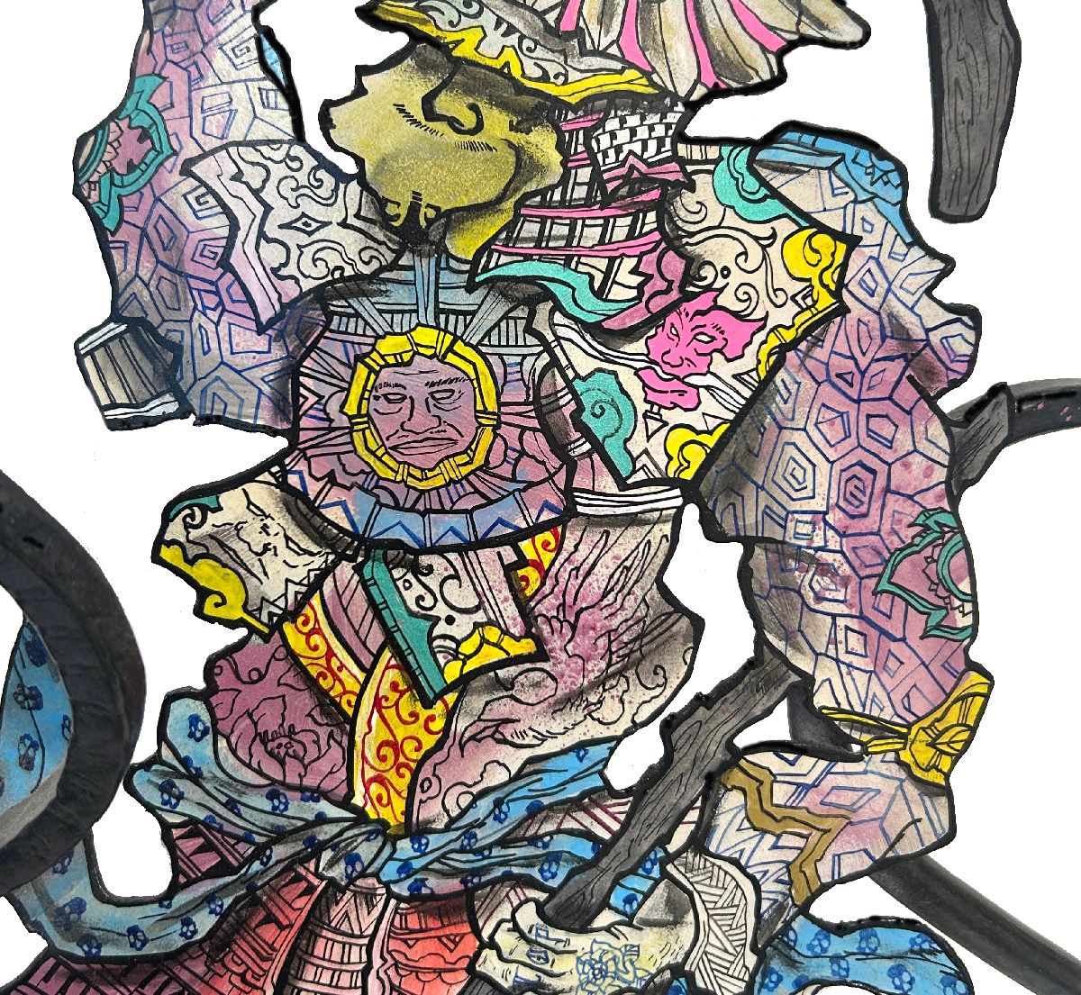 Sculpture de EMER a pour titre  Samourai style graphique dim : EMERprix:280
