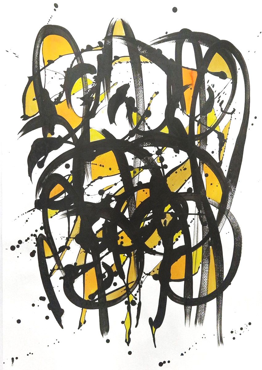 Dessin de STEPHANE RIME a pour titre  Serie NONAME papier n°A165 style abstrait dim : STEPHANE RIMEprix:140