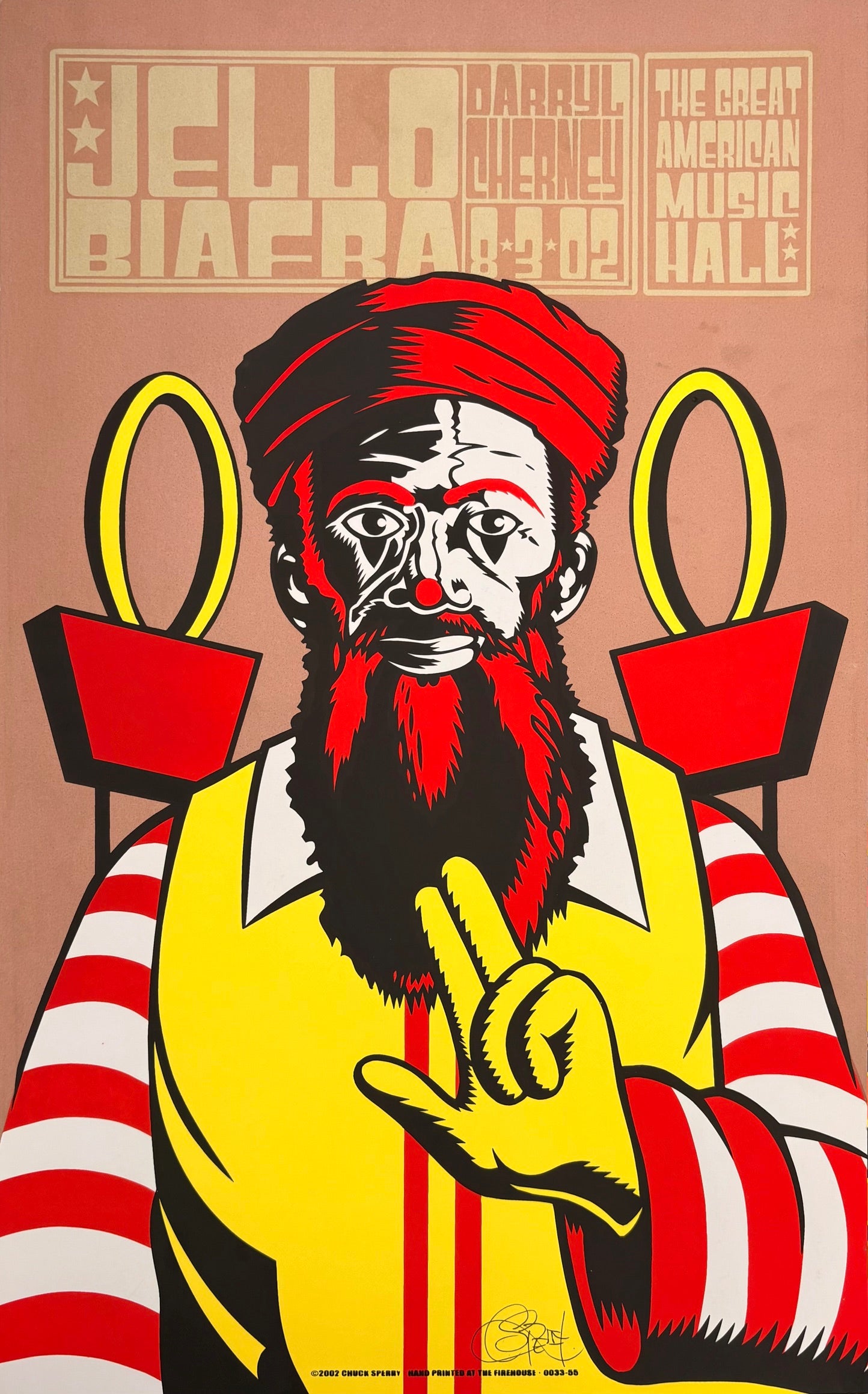 Serigraphie archives chuck sperry moyen format JELLO BIAFRA 2002 – CHUCK SPERRY – 60 × 37 cm