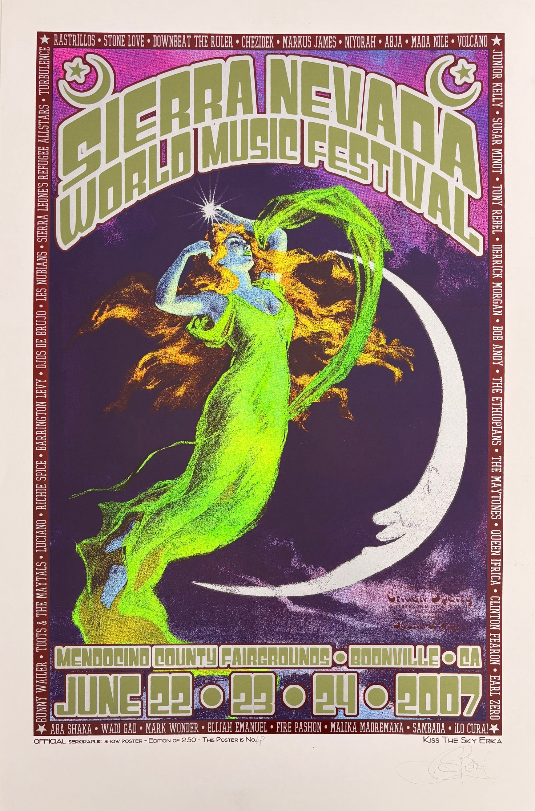 Serigraphie archives chuck sperry moyen format SIERRA NEVADA WORLD MUSIC FESTIVAL AP 2007 – CHUCK SPERRY – 89 × 59 cm