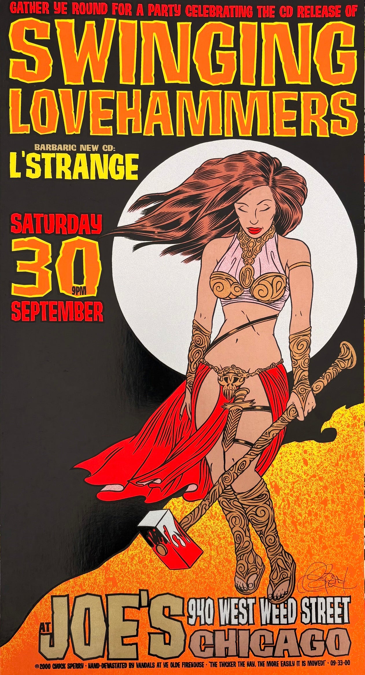 Serigraphie archives chuck sperry petit format SWINGING LOVEHAMMERS 2000 – CHUCK SPERRY – 58 × 31 cm