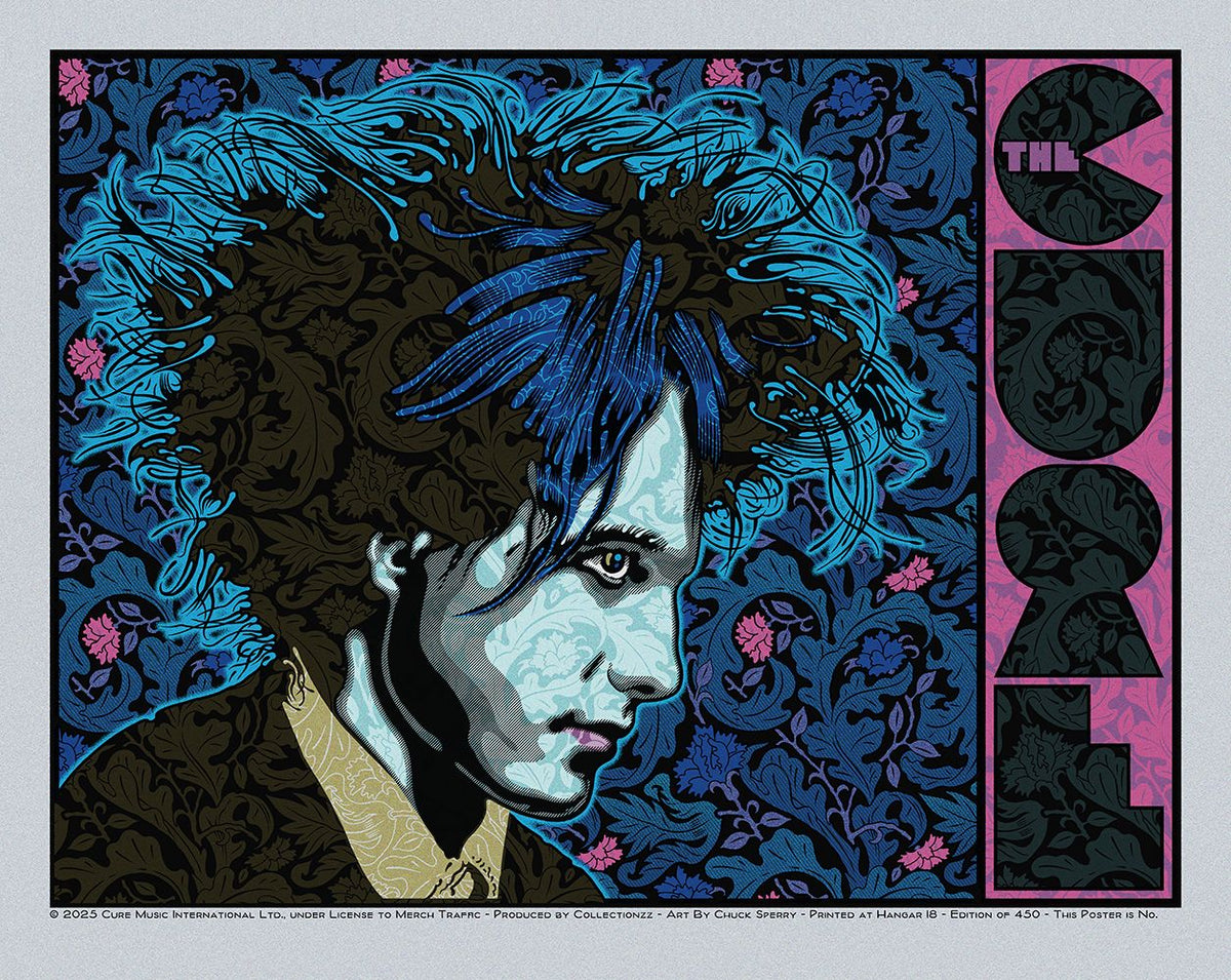 Serigraphie figuratif moyen format argent THE CURE silver – CHUCK SPERRY – 68 × 54 cm