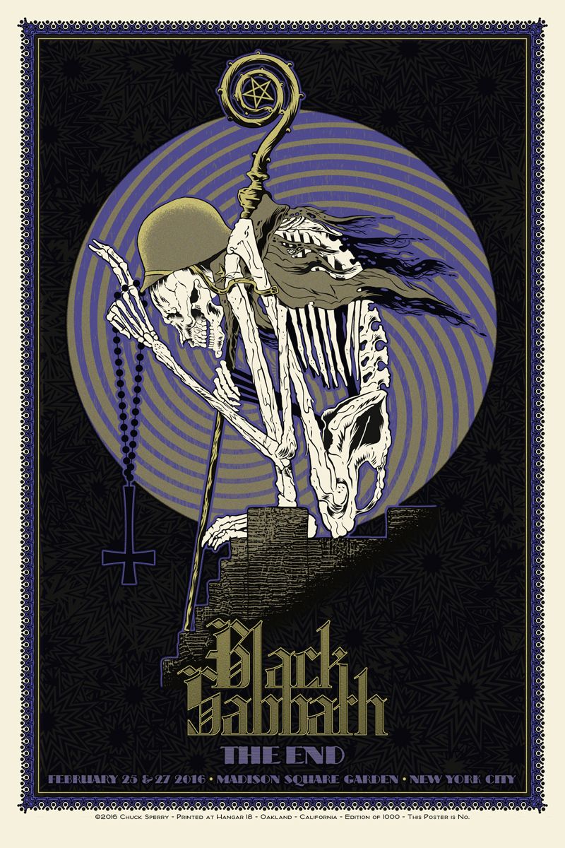 Serigraphie figuratif moyen format BLACK SABBATH regular AP – CHUCK SPERRY – 53 × 79 cm