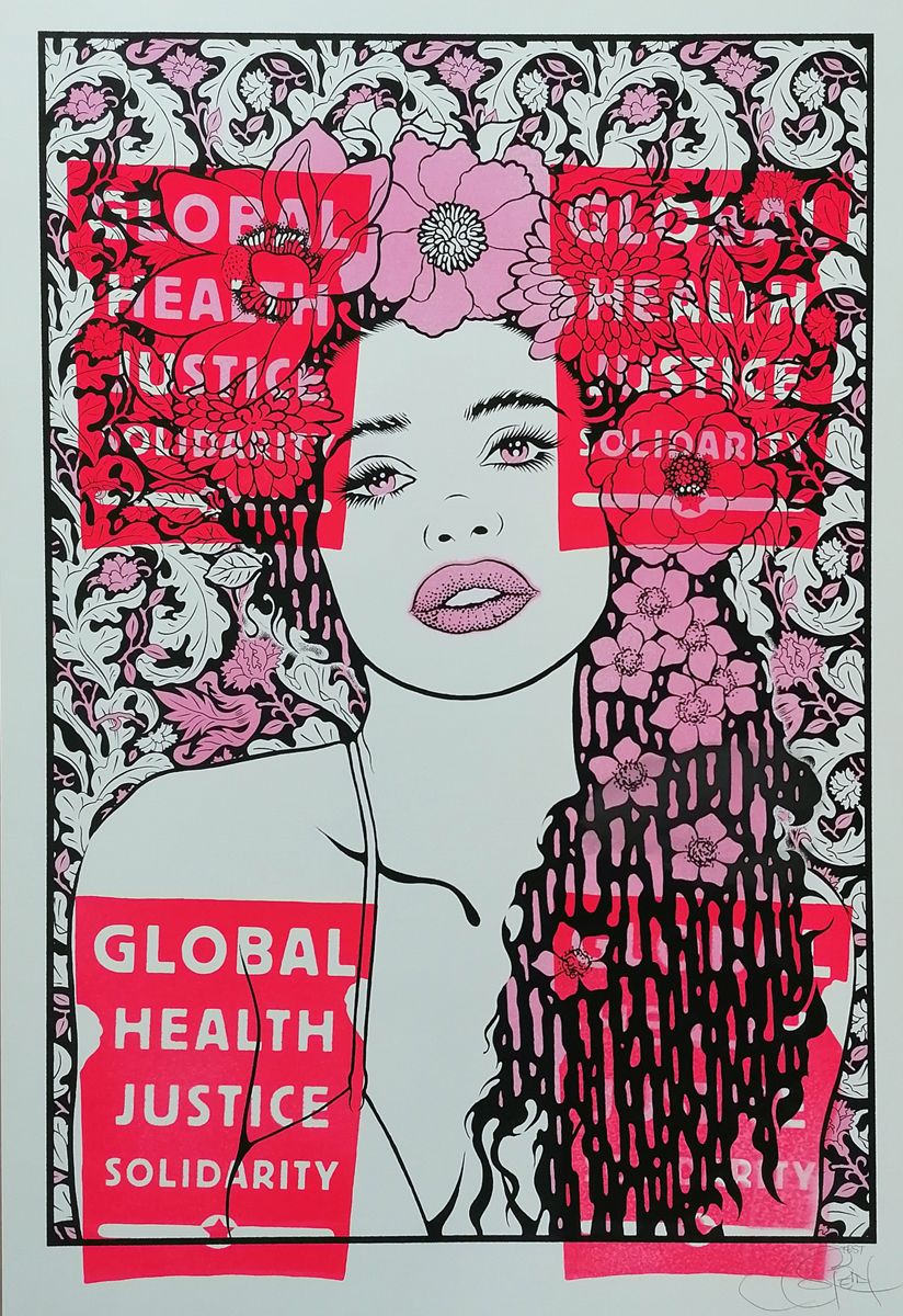 Serigraphie figuratif moyen format CLIO test rose – CHUCK SPERRY – 53 × 78 cm
