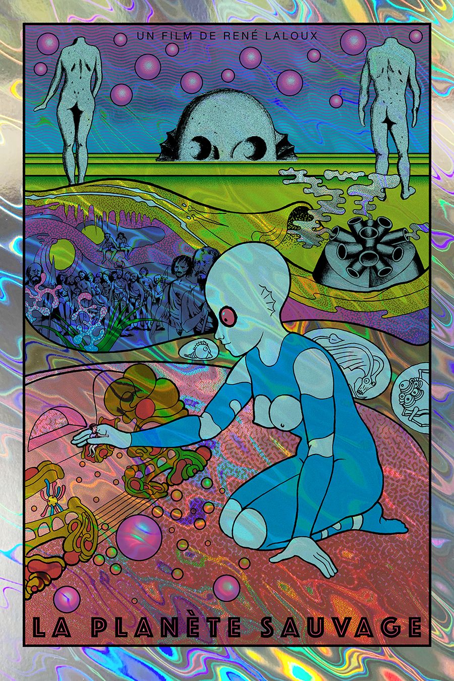 Serigraphie figuratif moyen format FANTASTIC PLANET lava – CHUCK SPERRY – 50 × 76 cm