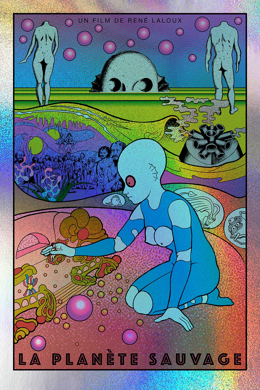 Serigraphie figuratif moyen format FANTASTIC PLANET sparkle AP – CHUCK SPERRY – 50 × 76 cm