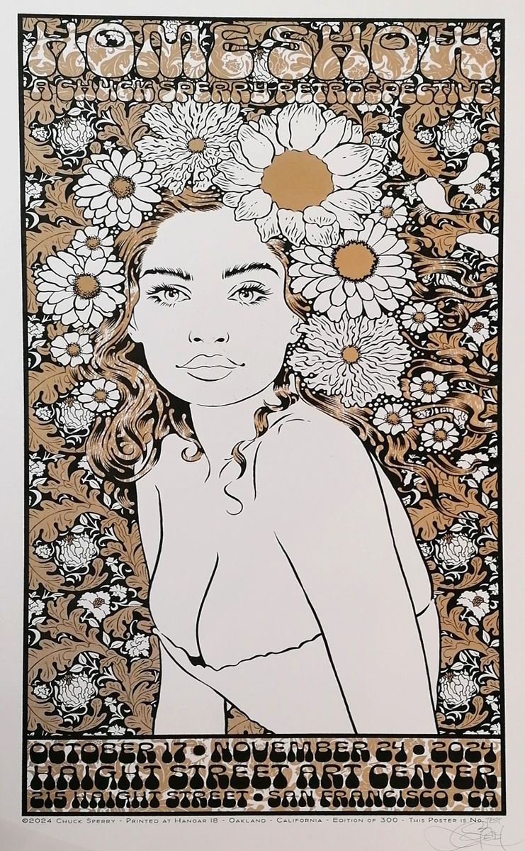 Serigraphie figuratif moyen format HOME SHOW test gold – CHUCK SPERRY – 48 × 89 cm