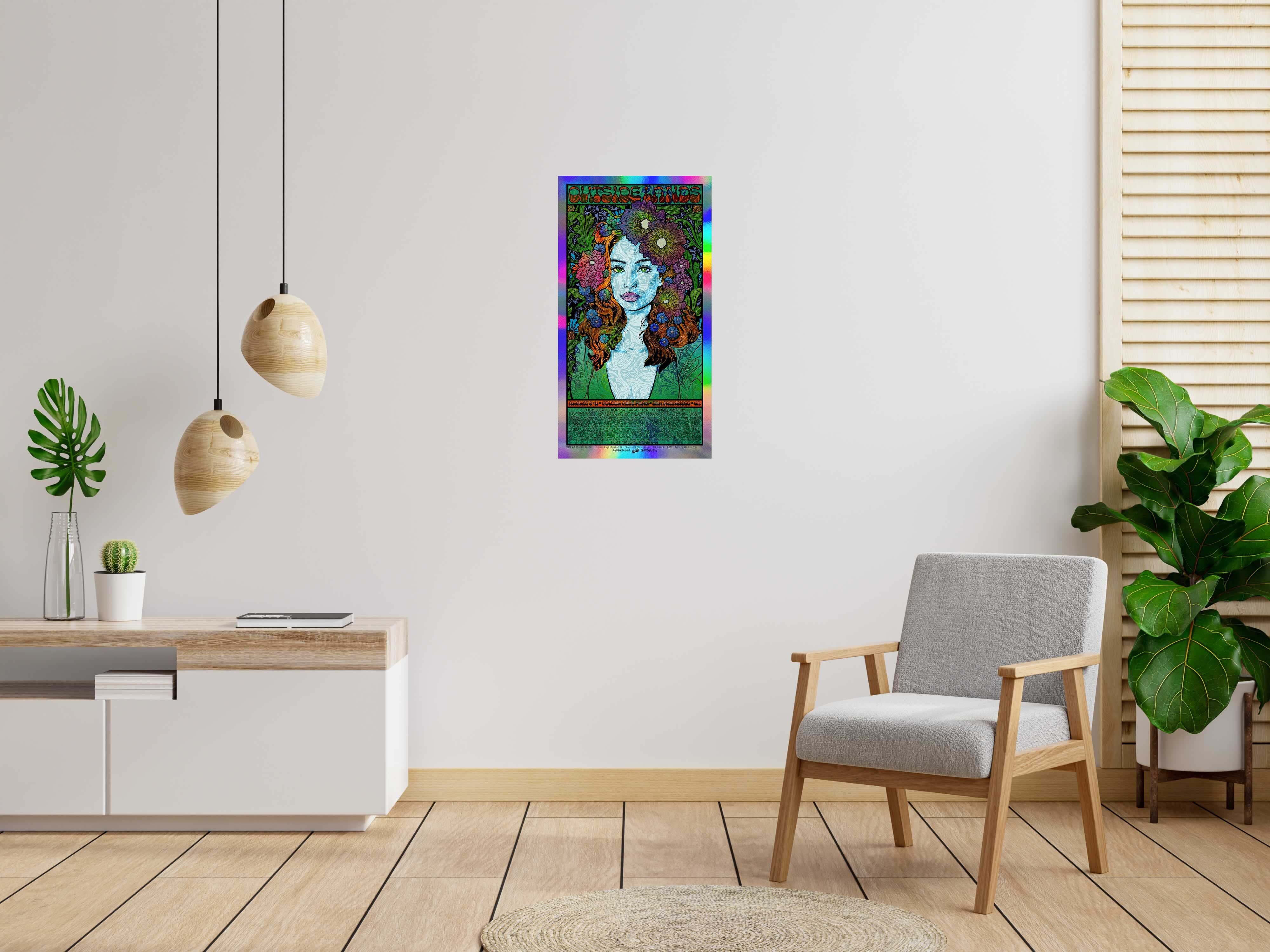 Serigraphie OUTSIDE LANDS sparkle de CHUCK SPERRY dans un intérieur – 48 × 89 cm