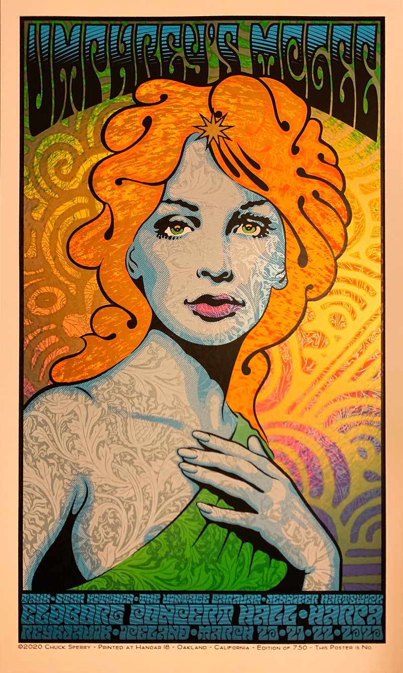 Serigraphie figuratif moyen format UMPHREY'S MCGEE ICELAND regular AE – CHUCK SPERRY – 53 × 88 cm