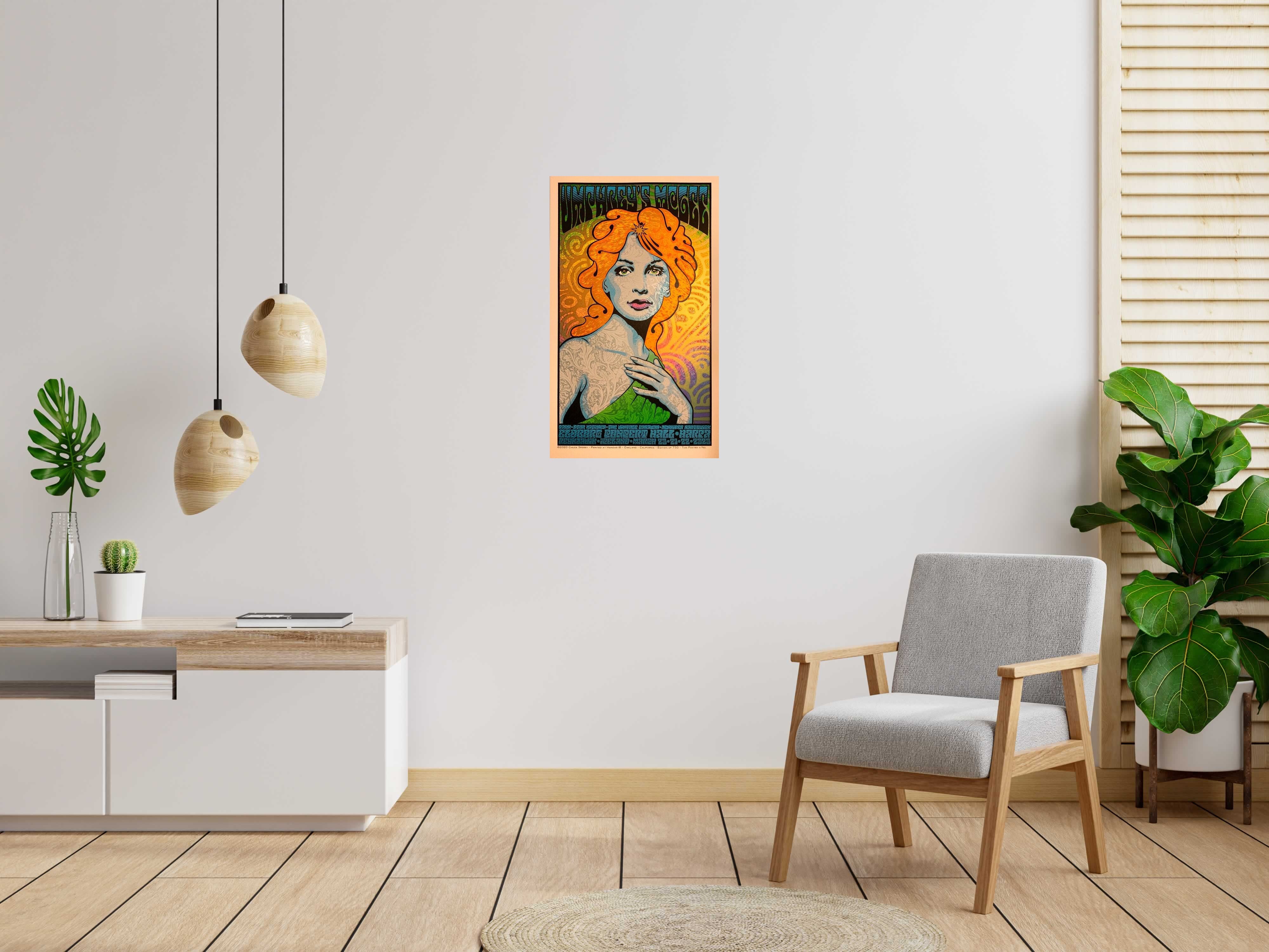 Serigraphie UMPHREY'S MCGEE ICELAND regular AE de CHUCK SPERRY dans un intérieur – 53 × 88 cm