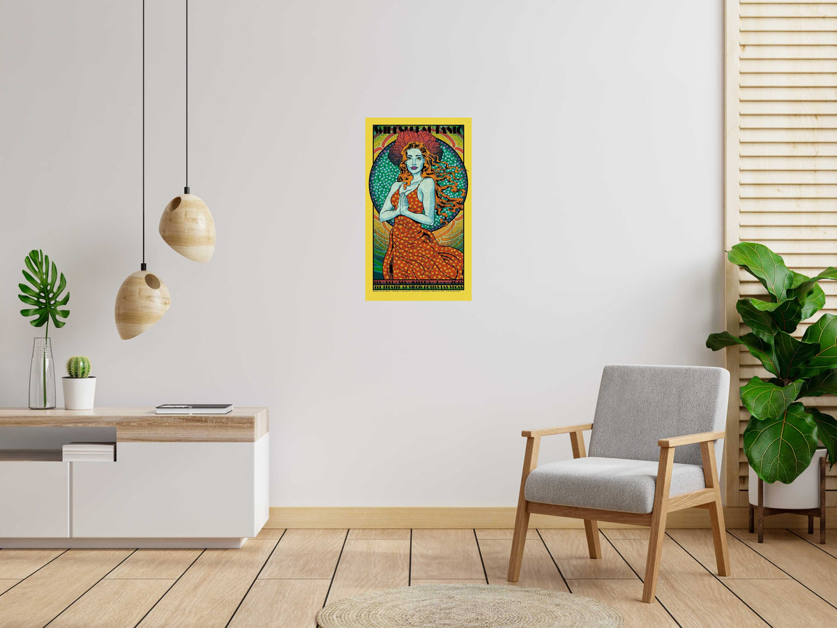 Serigraphie WIDESPREAD PANIC VENUS gold de CHUCK SPERRY dans un intérieur – 50 × 87 cm