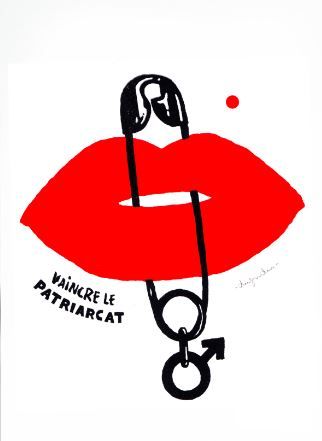Serigraphie graphique petit format Vaincre le patriarcat – DUGUDUS – 21 × 29 cm