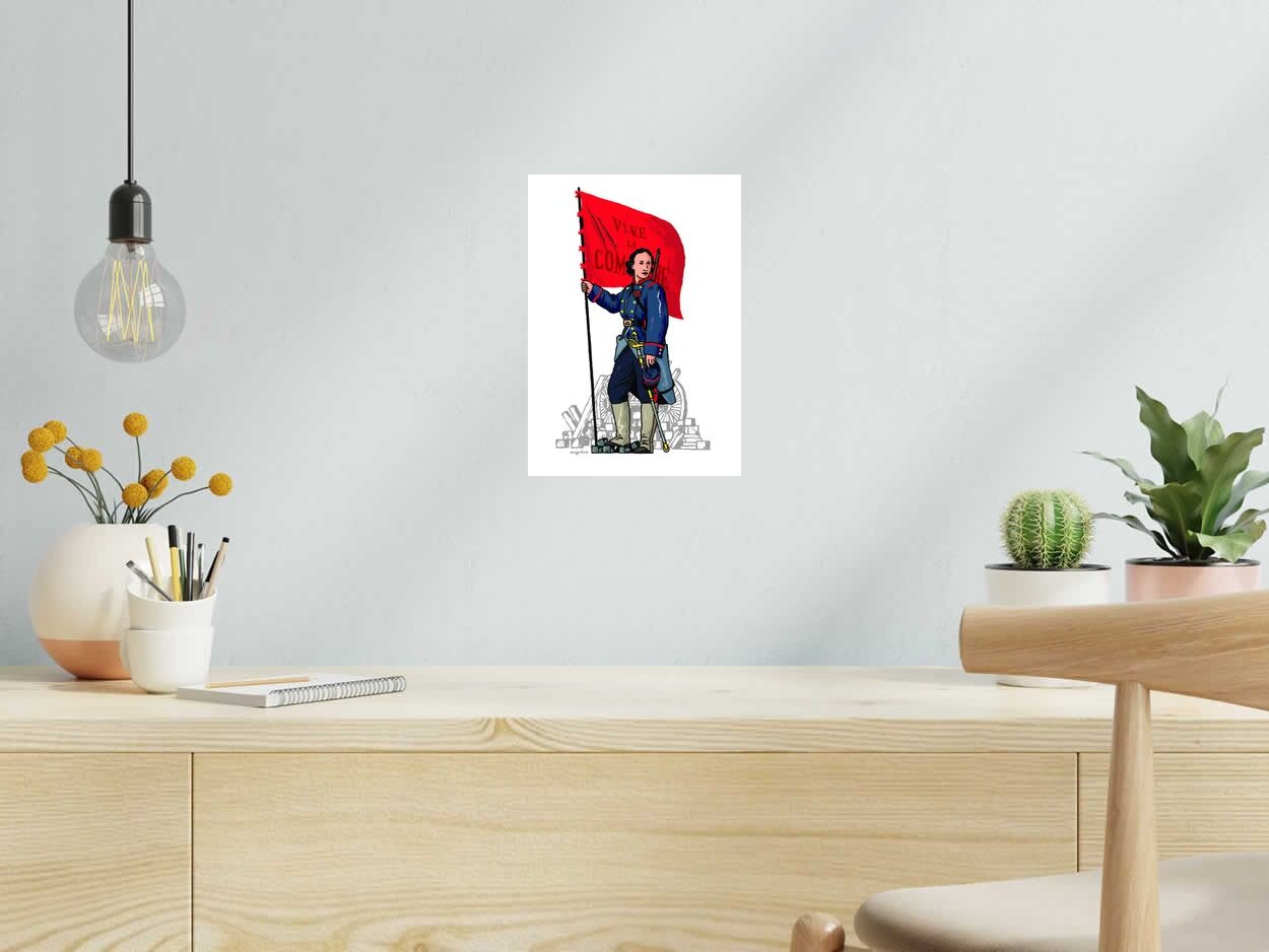 Serigraphie Vive la commune de DUGUDUS dans un intérieur – 21 × 29 cm