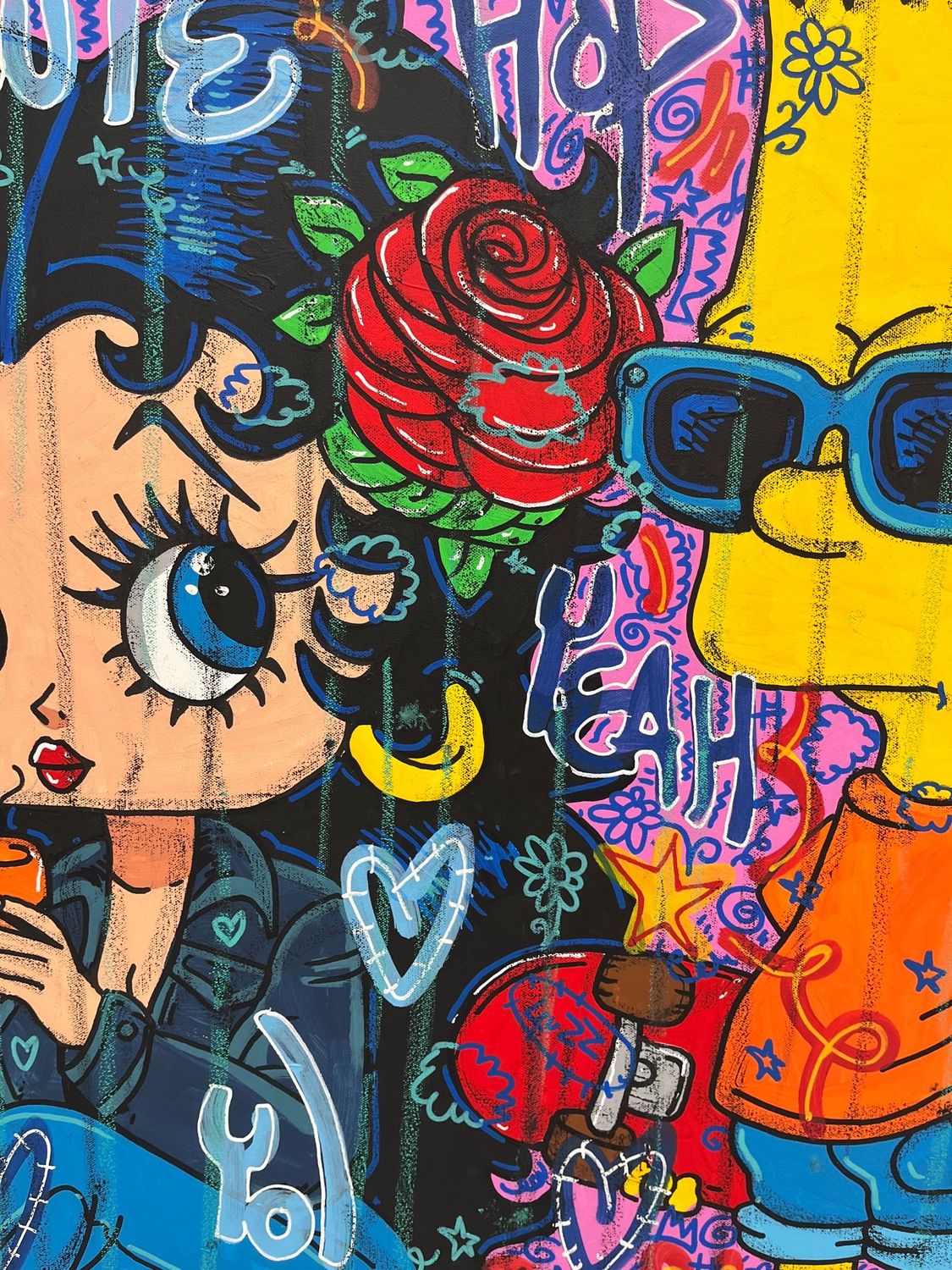 Tableau de RICO SAB a pour titre  So Cute Yo! style street pop art, street art dim : RICO SABprix:600