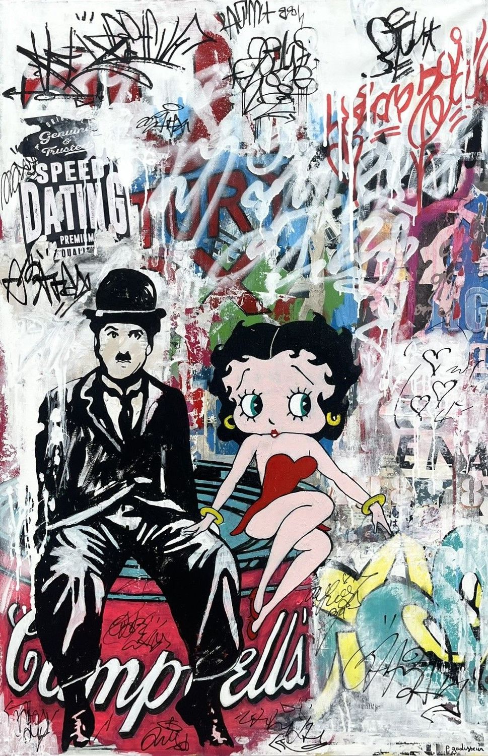 Tableau de PATRICIA GADISSEUR a pour titre  Speed Dating style graffiti, street pop art dim : PATRICIA GADISSEURprix:1300