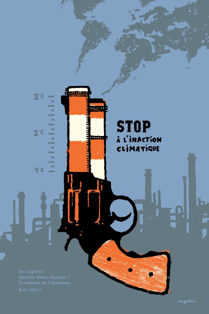 Editions d'art de DUGUDUS a pour titre  STOP À L'INACTION POSTER style graphique dim : DUGUDUSprix:12