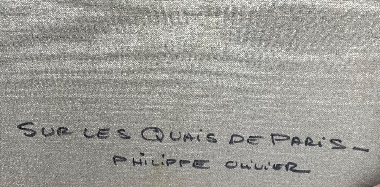 Tableau de PHIL a pour titre  Sur les quais de Paris style figuratif dim : PHILprix:850