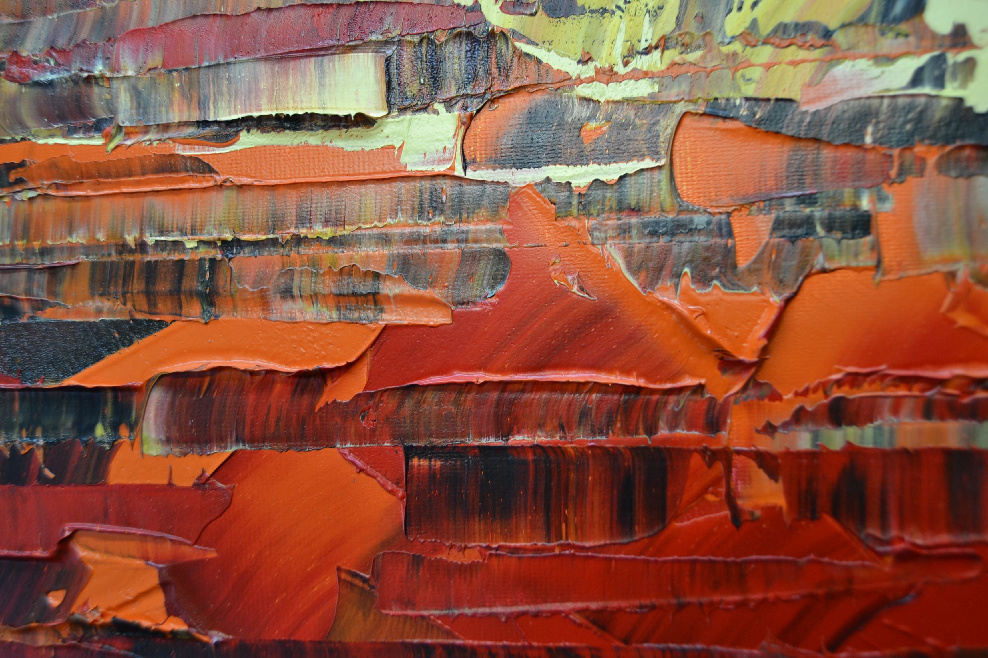 Tableau Peinture 02-2026-03 de ALAIN BECANNE dans un intérieur – 120 × 100 cm
