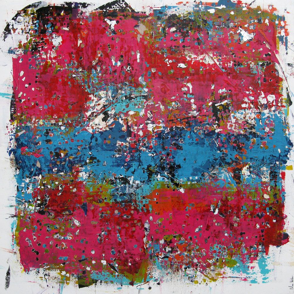 Tableau abstrait format xxl STONE JASPE – CELINE WEBER – 100 × 100 cm