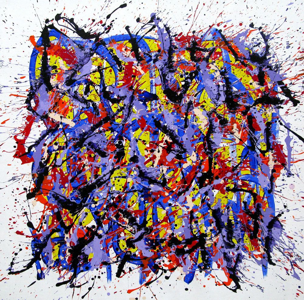 Tableau abstrait format xxl noname n° B72 – STEPHANE RIME – 100 × 100 cm