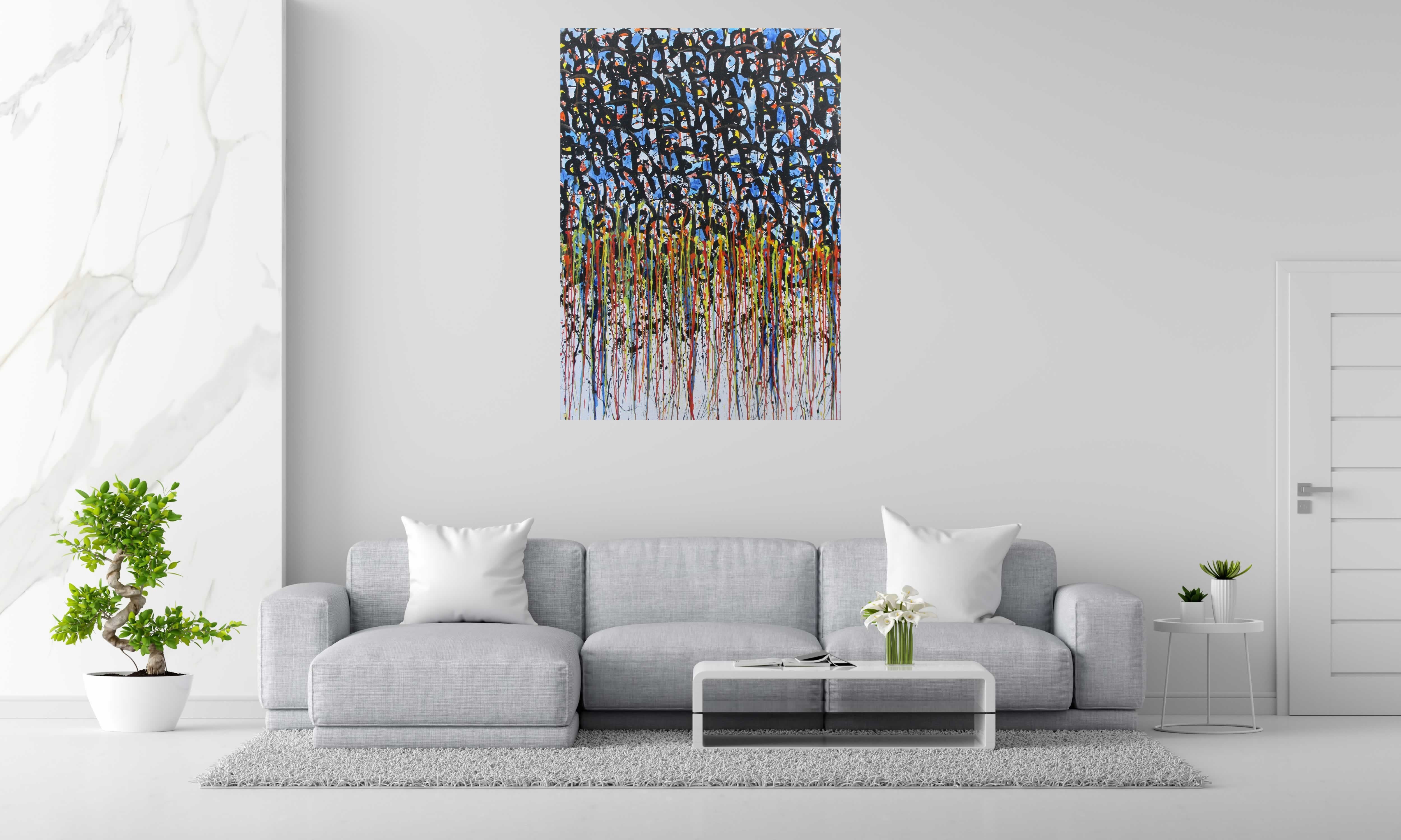 Tableau noname n°20 de STEPHANE RIME dans un intérieur – 140 × 100 cm