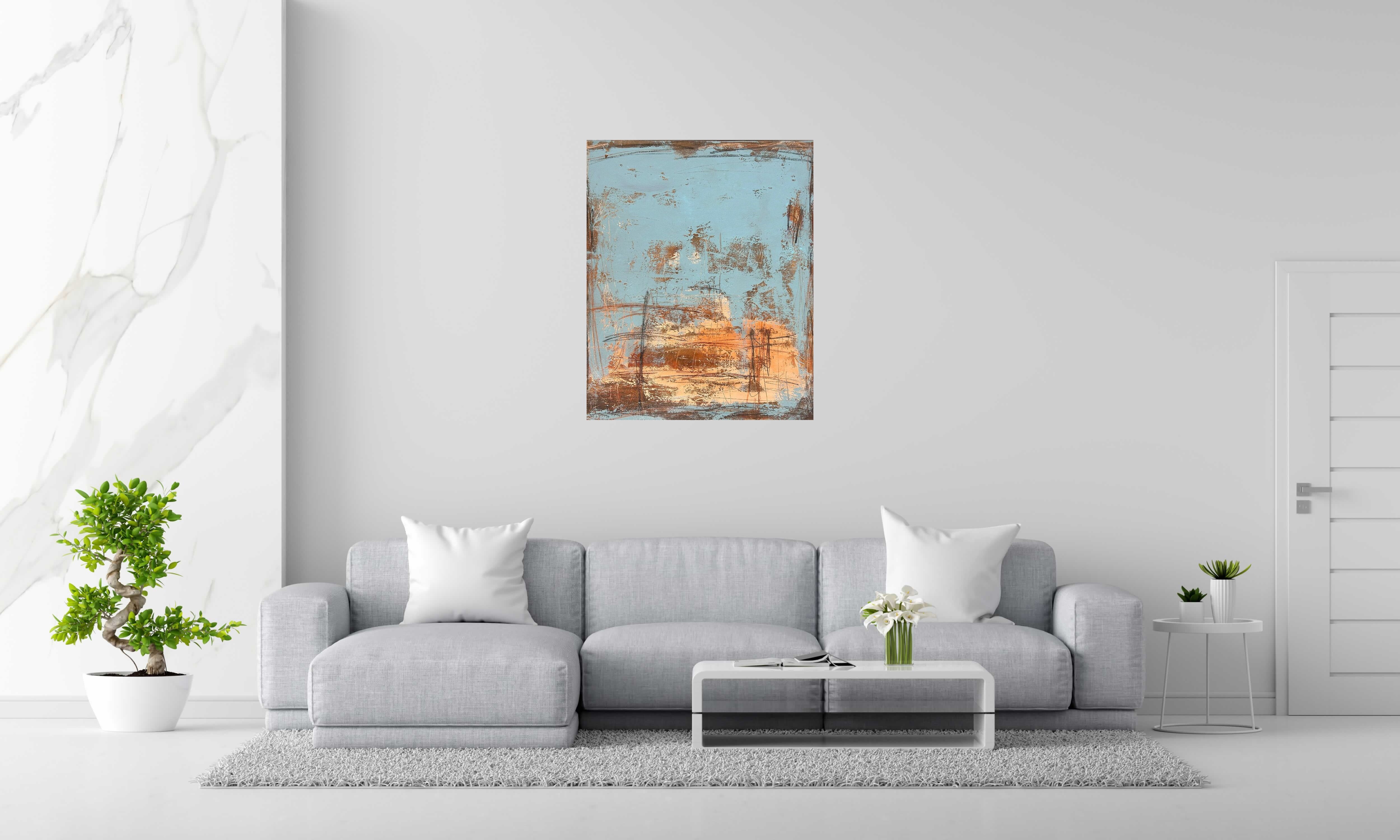 Tableau Nuances d'aube de TANIA CARRARA dans un intérieur – 81 × 100 cm