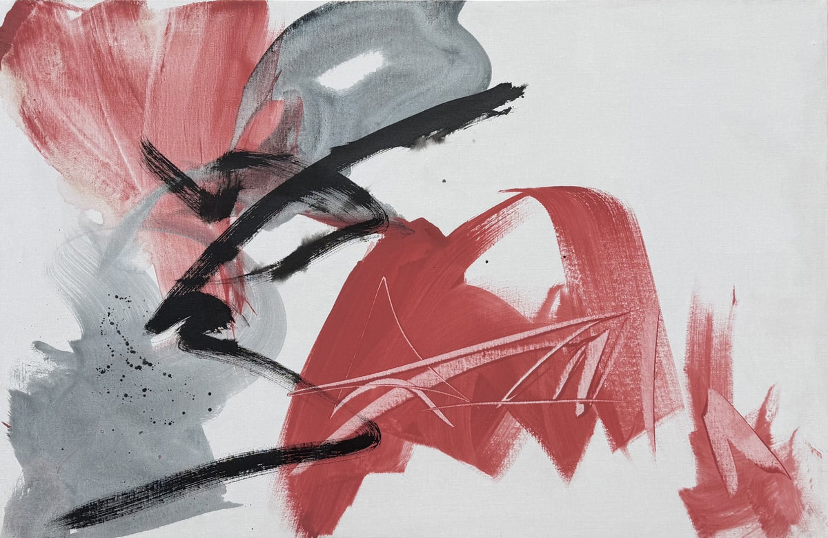 Tableau abstrait grand format à l'acrylique sur toile, œuvre originale de JM Barrois