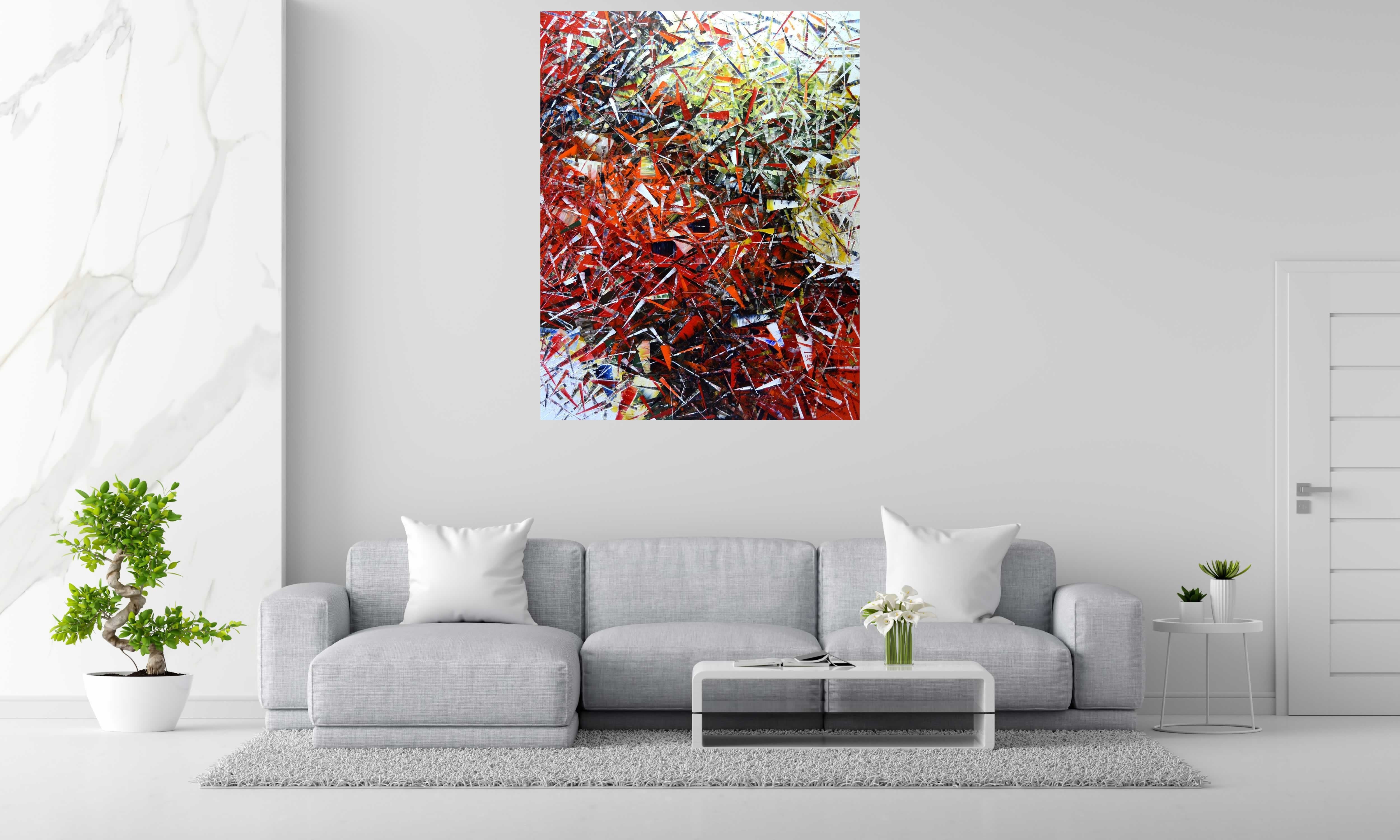 Tableau PEINTURE 11-2020-110 de ALAIN BECANNE dans un intérieur – 146 × 114 cm