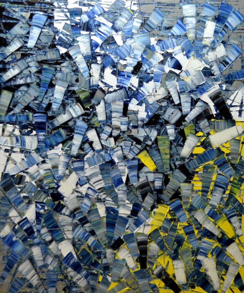 Tableau abstrait grande taille Peinture abstraite 05-2025-33 – ALAIN BECANNE – 100 × 120 cm