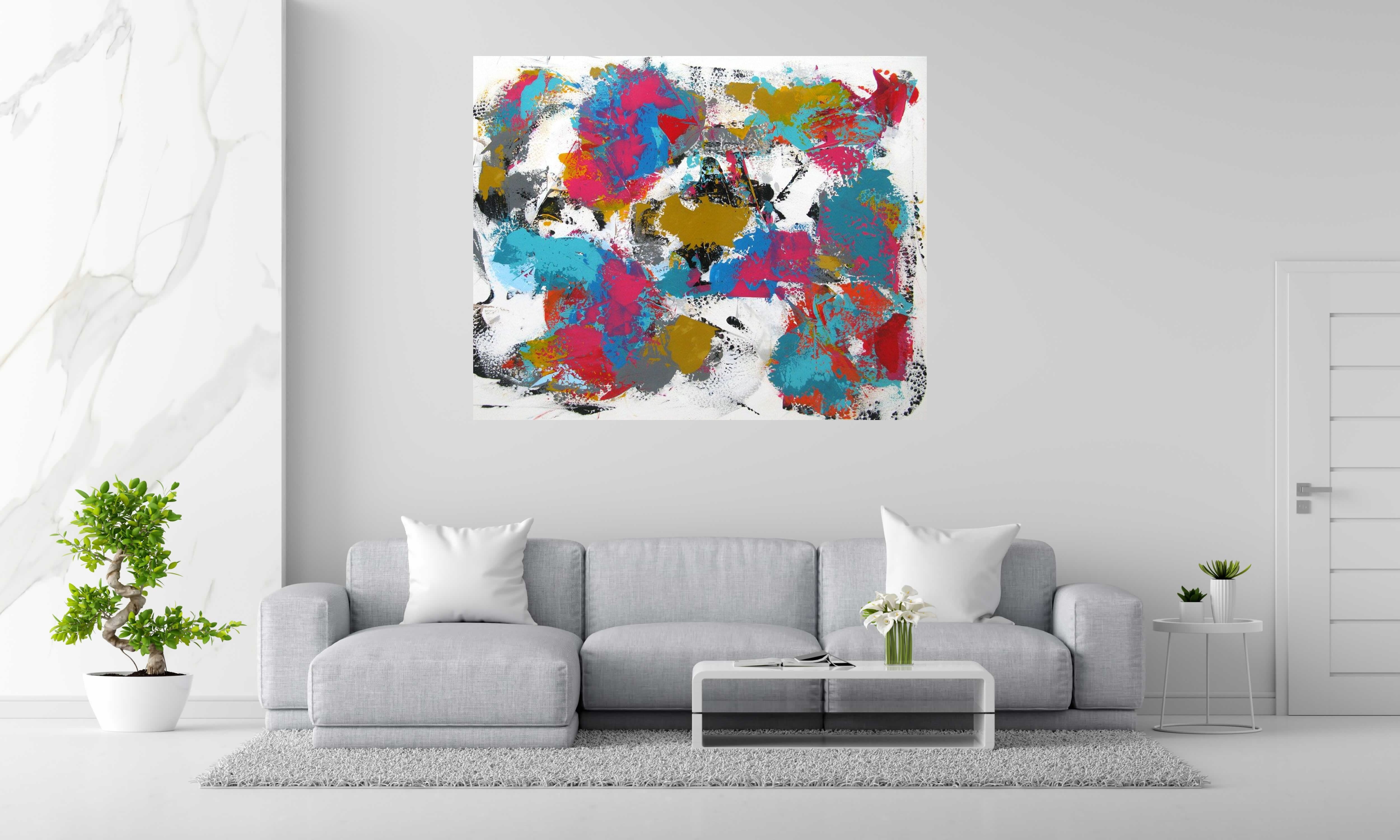 Tableau EXALTATION de CELINE WEBER dans un intérieur – 130 × 162 cm